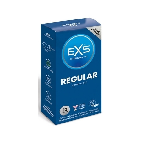 Préservatifs en latex REGULAR de EXS 54 mm | Boîte de 12