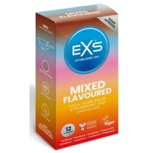 Préservatifs aromatisés MIXED FLAVOURS de EXS 54 mm | Boîte de 12