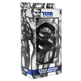 Lot de 3 Cockrings Silicone TOM OF FINLAND Noirs 2