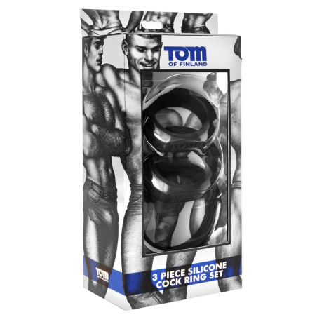 Lot de 3 Cockrings Silicone TOM OF FINLAND Noirs
