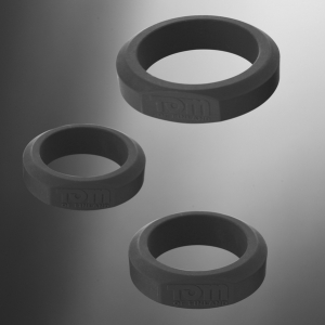 Lot de 3 Cockrings Silicone TOM OF FINLAND Noirs