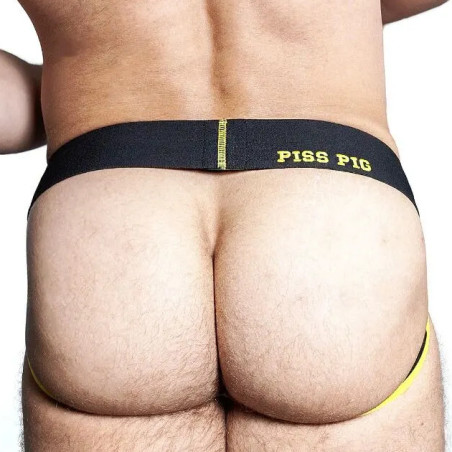 Jockstrap OXJOK PISSPIG Noir Jaune