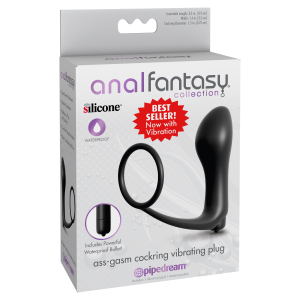 Ass Gasm vibrant plug anal fantasy en silicone 8.9cm noir