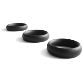 Cockring en acier DONUT STRASS Noir de Black Label 2