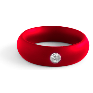 Cockring en acier DONUT STRASS Rouge de Black Label