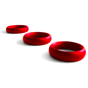 Cockring en acier DONUT STRASS Rouge de Black Label