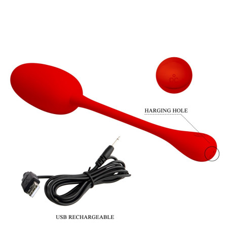 Oeuf Vibrant KNUCKER 7 x 3.3cm Rouge Vif
