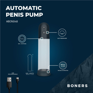 Pompe à pénis automatique PENIS AUTO VACUUM de Boners 19 x 6.5 cm