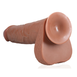 Gode Réaliste EXTRA LONG 31 x 7.5cm Marron Bleu