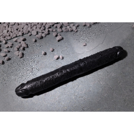 Double Gode STRAIGHT SLIM 30.5 x 3.5cm Noir Relief