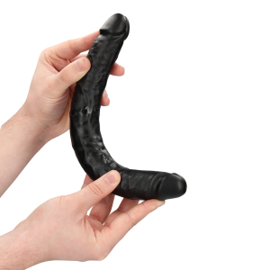 Double Gode STRAIGHT SLIM 30.5 x 3.5cm Noir Relief