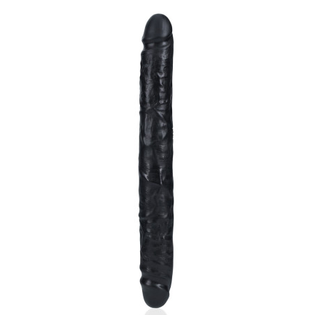 Double Gode STRAIGHT SLIM 30.5 x 3.5cm Noir Relief