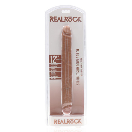 Double Gode STRAIGHT SLIM 30.5 x 3.5cm Marron Relief