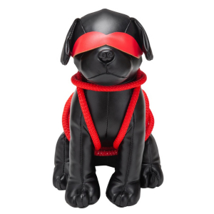 Chien en Simili ROVER 24cm Noir Rouge