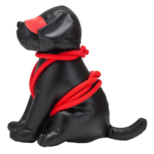 Chien en Simili ROVER 24cm Noir Rouge