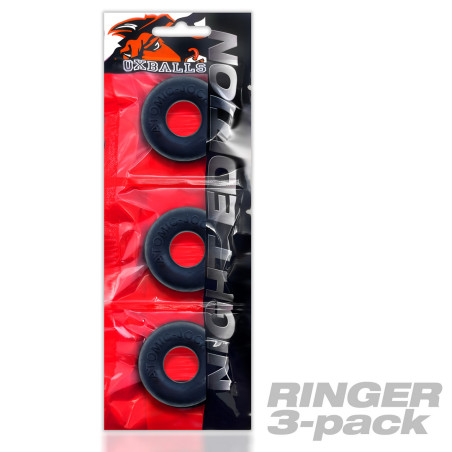 Pack de 3 Mini Cockrings DO-NUT 1 Oxballs Noirs