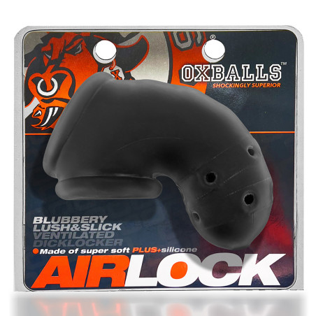 Cage de chasteté Silicone AIRLOCK Noire de Oxballs
