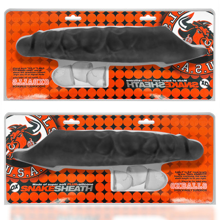 Gaine de pénis SNAKE Noire de Oxballs 21 x 5.5 cm