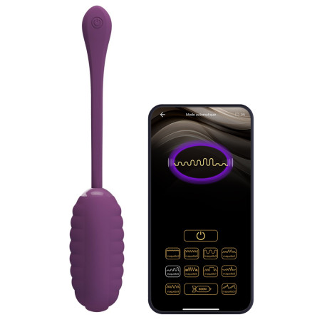 Oeuf Vibrant Sans Fil Connecté CASPER 8 x 3.5cm Violet Foncé