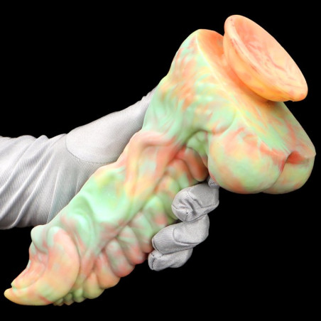 Gode Monster RUTUK Rose-vert de 17 x 6 cm