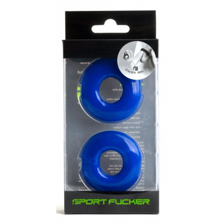 Lot de 2 cockrings souples STACKER Bleus de Sport Fucker