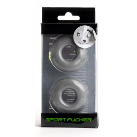 Lot de 2 cockrings souples STACKER Gris de Sport Fucker 2