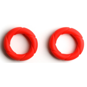 Lot de 2 Cockrings rouges en silicone READY RINGS Sport Fucker