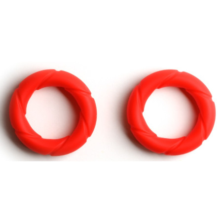 Lot de 2 Cockrings rouges en silicone READY RINGS Sport Fucker