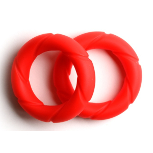 Lot de 2 Cockrings rouges en silicone READY RINGS Sport Fucker