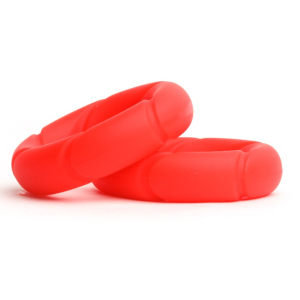 Lot de 2 Cockrings rouges en silicone READY RINGS Sport Fucker