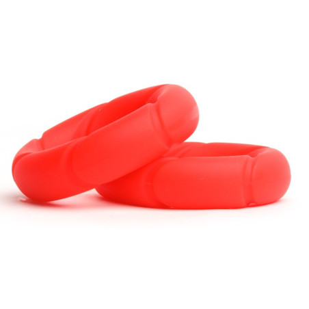 Lot de 2 Cockrings rouges en silicone READY RINGS Sport Fucker