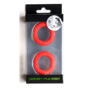 Lot de 2 Cockrings rouges en silicone READY RINGS Sport Fucker