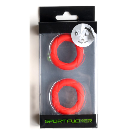 Lot de 2 Cockrings rouges en silicone READY RINGS Sport Fucker