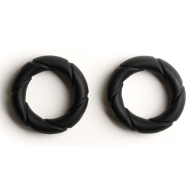 Lot de 2 Cockrings Silicone READY RINGS Sport Fucker Noirs
