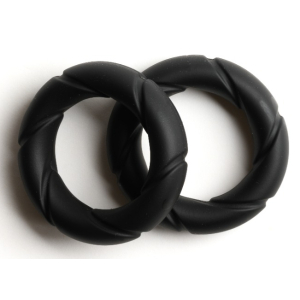 Lot de 2 Cockrings Silicone READY RINGS Sport Fucker Noirs