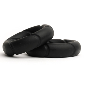 Lot de 2 Cockrings Silicone READY RINGS Sport Fucker Noirs