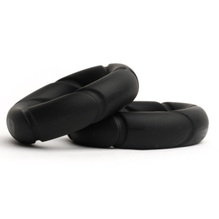 Lot de 2 Cockrings Silicone READY RINGS Sport Fucker Noirs