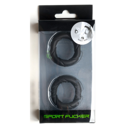 Lot de 2 Cockrings Silicone READY RINGS Sport Fucker Noirs
