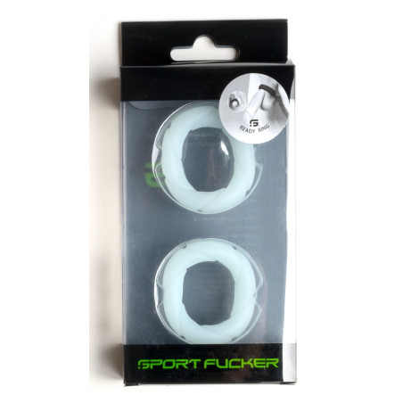 Lot de 2 cockrings phosphorescents READY RINGS de Sport Fucker