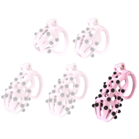 Cage de chasteté POINT UP XXL Rose de 12 x 4 cm