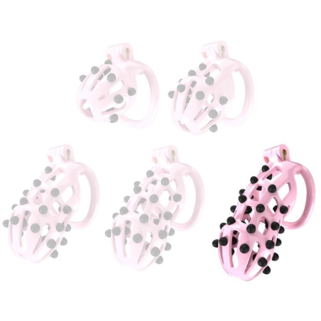 Cage de chasteté POINT UP XXL Rose de 12 x 4 cm