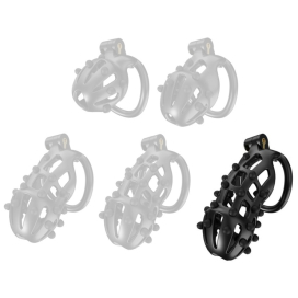 Cage de chasteté POINT UP XXL Noire de 12 x 4 cm