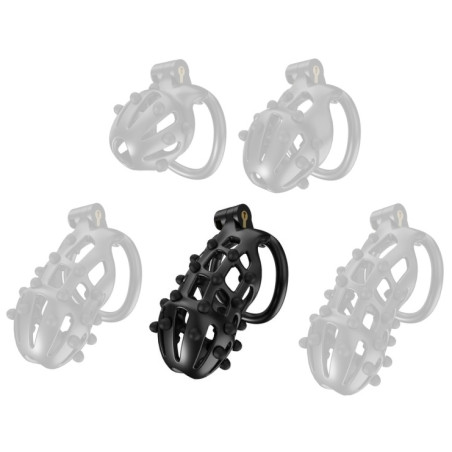 Cage de chasteté POINT UP XL Noire de 11 x 4 cm