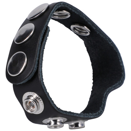 Cockring ajustable en cuir THE LEATHER 5 SNAP Rock Solid