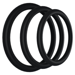 Lot de 3 Cockrings noirs GASKET par Rock Solid
