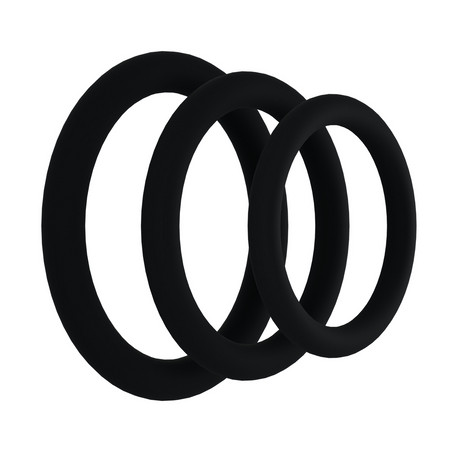 Lot de 3 Cockring Silicone TRI-PACK GASKET Noirs
