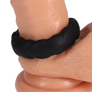 Cockring en silicone THE FAT TIRE Noir Diamètre 25 mm