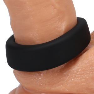 Cockring en silicone THE BIG O Noir de 32 mm