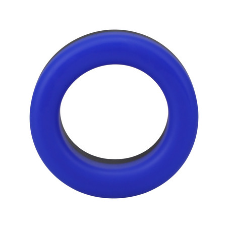 Cockring en silicone THE BIG O 32 mm Noir et Bleu