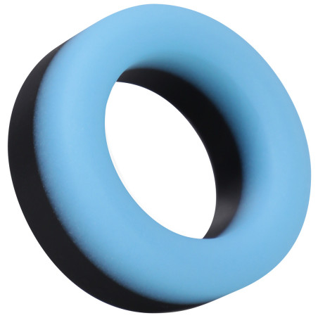 Cockring phosphorescent THE BIG O Noir-Bleu ciel de 32 mm